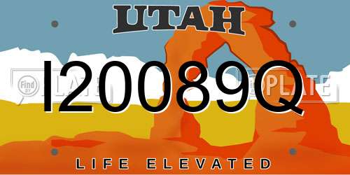 I20089Q Utah License Plate