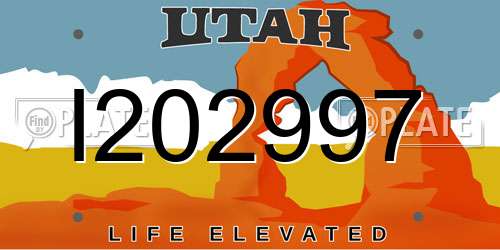 I202997 Utah License Plate