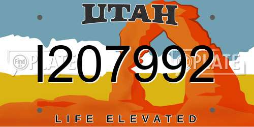 I207992 Utah License Plate