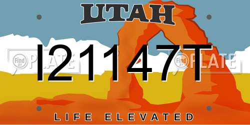 I21147T Utah License Plate