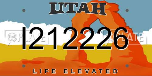 I212226 Utah License Plate