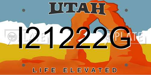 I21222G Utah License Plate