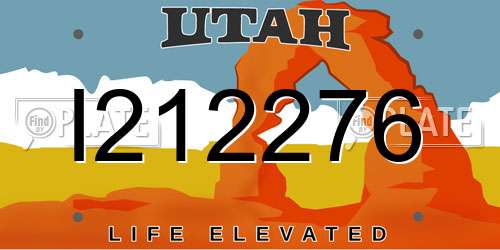 I212276 Utah License Plate