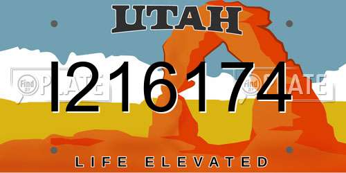 I216174 Utah License Plate