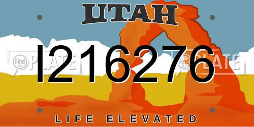 I216276 Utah License Plate