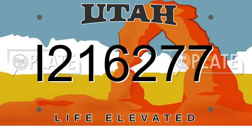 I216277 Utah License Plate