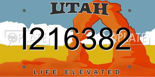 I216382 Utah License Plate
