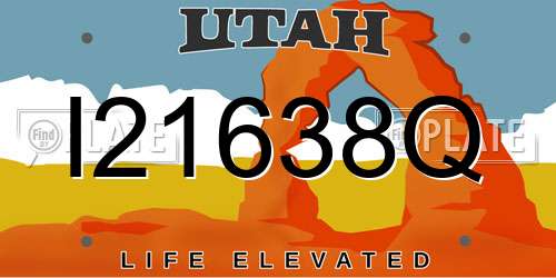 I21638Q Utah License Plate