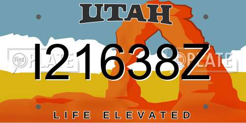 I21638Z Utah License Plate