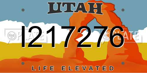 I217276 Utah License Plate