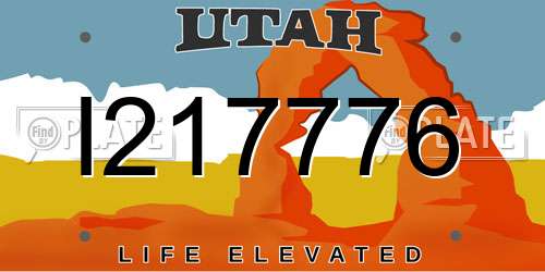I217776 Utah License Plate