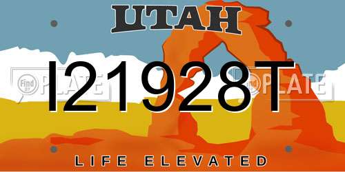 I21928T Utah License Plate