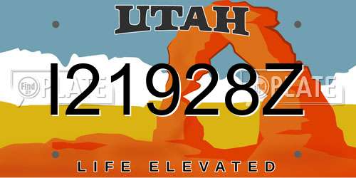 I21928Z Utah License Plate