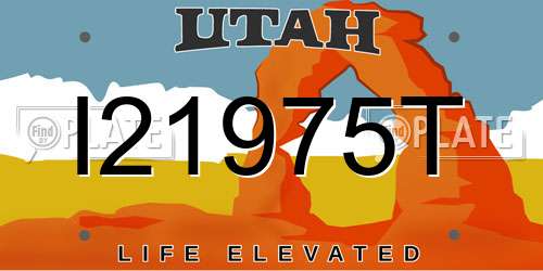 I21975T Utah License Plate