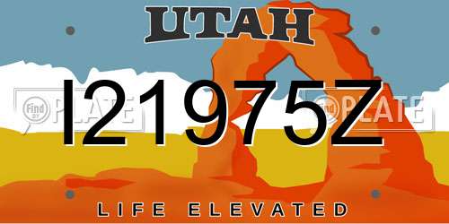 I21975Z Utah License Plate