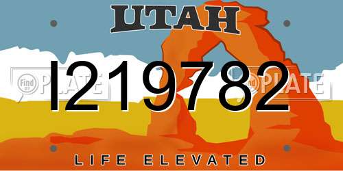 I219782 Utah License Plate
