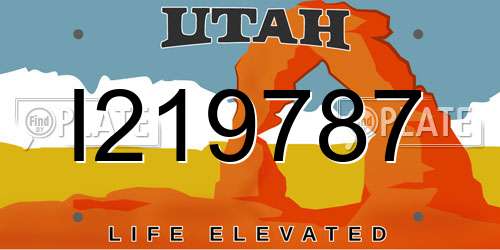 I219787 Utah License Plate