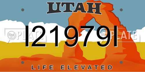 I21979I Utah License Plate