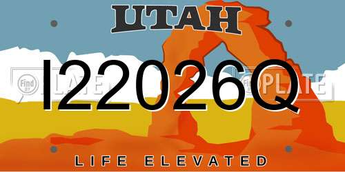 I22026Q Utah License Plate