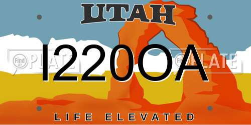 I220OA Utah License Plate