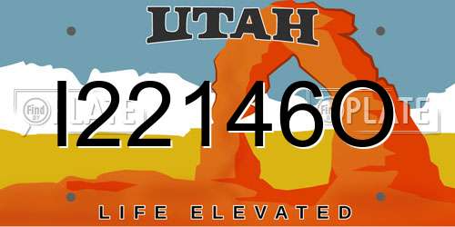 I22146O Utah License Plate