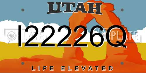 I22226Q Utah License Plate