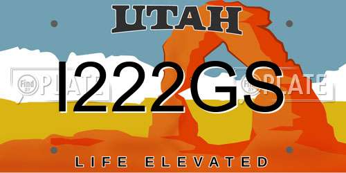 I222GS Utah License Plate