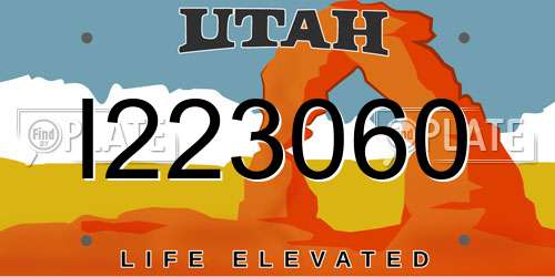 I223060 Utah License Plate