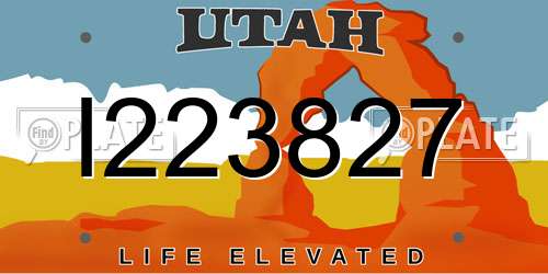 I223827 Utah License Plate