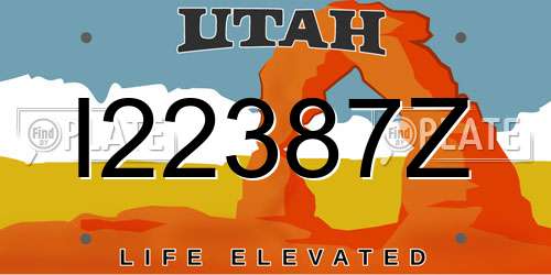 I22387Z Utah License Plate