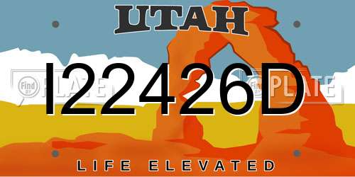 I22426D Utah License Plate