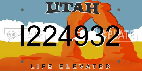 I224932 Utah License Plate