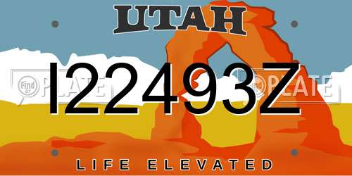 I22493Z Utah License Plate