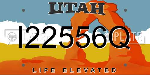 I22556Q Utah License Plate