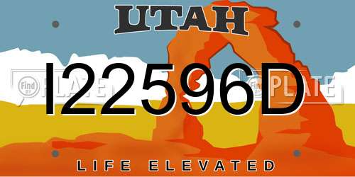 I22596D Utah License Plate
