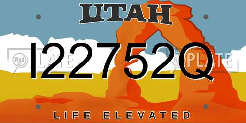 I22752Q Utah License Plate