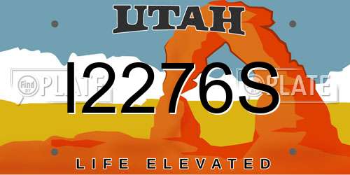I2276S Utah License Plate