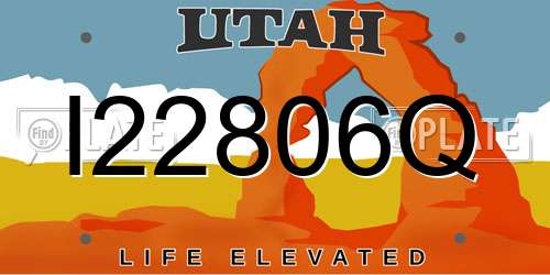 I22806Q Utah License Plate