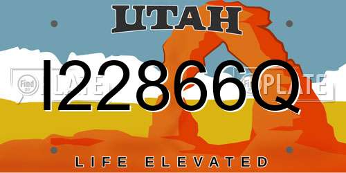 I22866Q Utah License Plate
