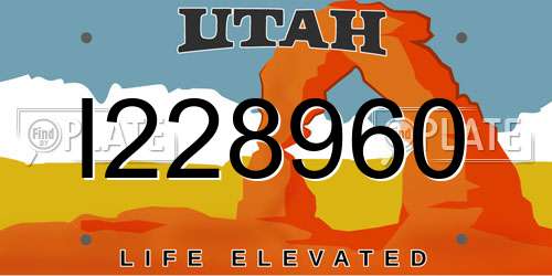 I228960 Utah License Plate