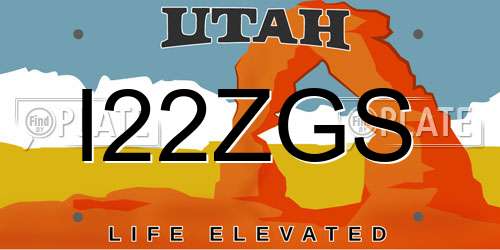 I22ZGS Utah License Plate