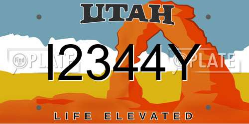 I2344Y Utah License Plate