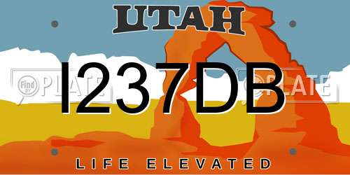 I237DB Utah License Plate