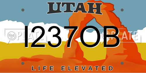 I237OB Utah License Plate