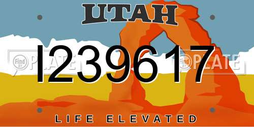 I239617 Utah License Plate