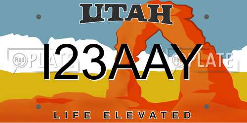 I23AAY Utah License Plate