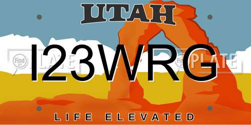 I23WRG Utah License Plate