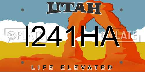 I241HA Utah License Plate