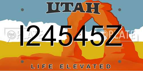 I24545Z Utah License Plate