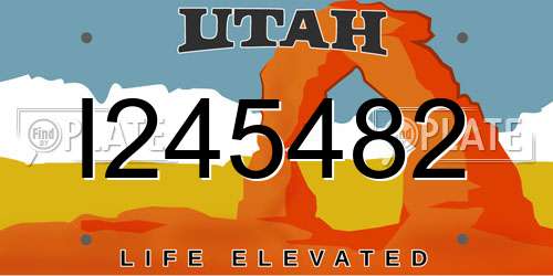 I245482 Utah License Plate